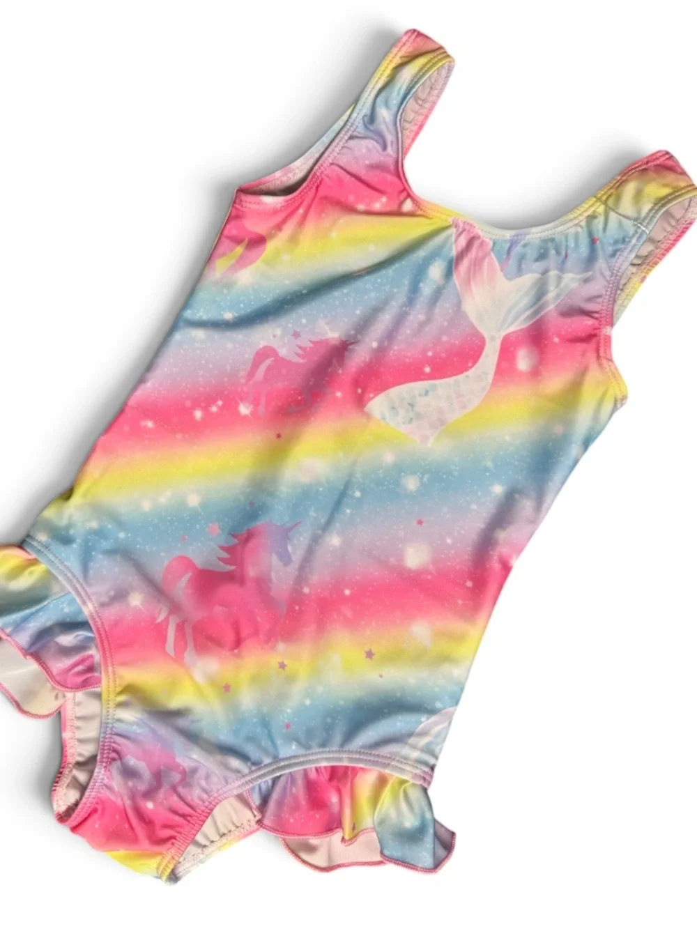 NWT Girls Unicorn Mermaid Swimsuit 4T/5T Rainbow One Piece Swim
